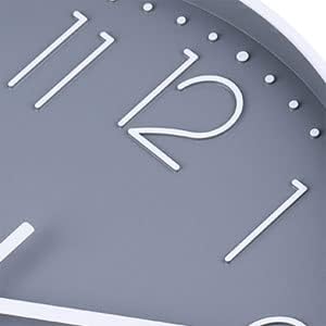jomparis 13 1/2 Inches Gray Wall Clock Silent Battery Operated Wall Clock Modern Simple Style Decor Clock
