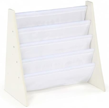 Humble Crew Kids Bookshelf, 4-Tier Front-Facing Book Display Organizer, Montessori Toddler Bookcase for Playroom, Bedroom & Reading Corner, White Wood/White