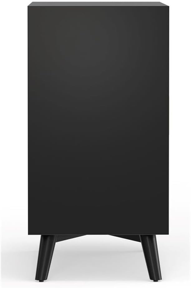 Alpine Furniture Flynn Mahogany and Veneer Bar Cabinet, Black