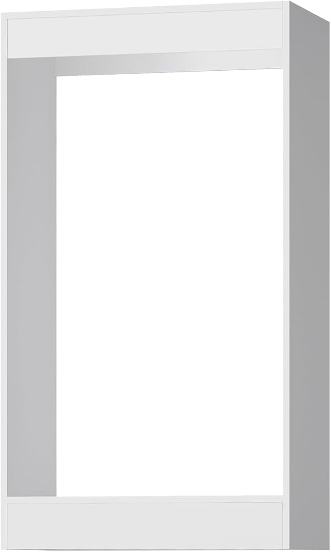 ROOMTEC 34.5" Double Hanging Closet Unit, Modular Closet System with Hanging Rod, Wardrobe Organizer for Bedroom or Walk-in Closet, Wall Mounted, Customizable Clothes Storage Unit, White