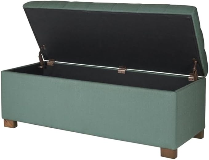 HomePop Large Storage Ottoman Bench with Lift Off Lid, Teal 46" x 18" x 18"