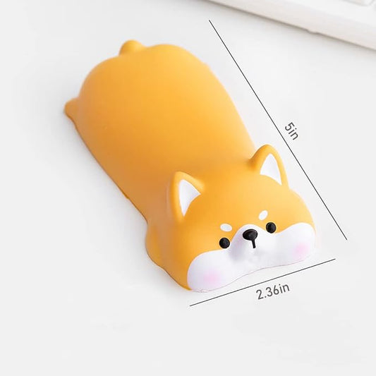 Cityhermit Cute Wrist Rest Support for Mouse Computer Arm Rest for Desk Ergonomic Kawaii Office Supplies Slow Rising PU Mouse Pad (Yellow Shiba Inu-2pcs)