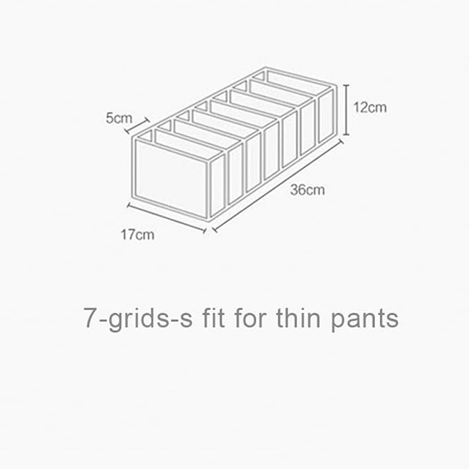 2 Pack Drawer Organizer for Thin Jeans,Pants,T-shirts Foldable Closet Organizer Drawer Soft Fabric Dresser Drawer Divider Bins for Thin Jeans,Pants,T-shirts (Gray-7M-2PCS)