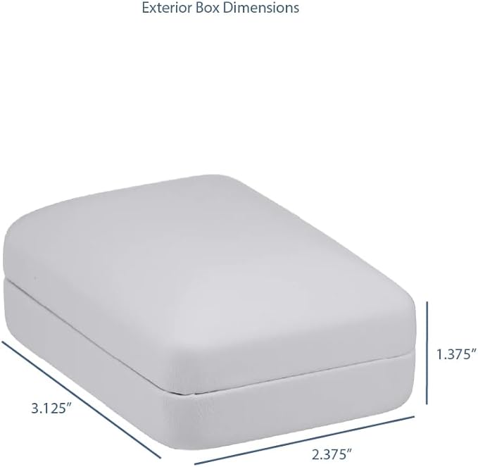 Pendant Necklace Box β White PU Leather Rounded Jewelry Gift Box with Satin Top & Chain Slit β Luxury Pendant Display Case for Wedding, Anniversary, Birthday