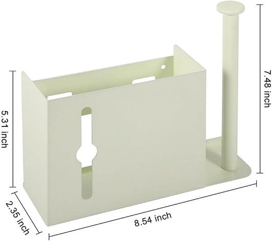 Picowe Wall Mount Kitchen Wrap Organizer Rack, Metal Aluminum Foil Organizer, Cabinet Storage Holder for Kitchen, Aluminum Foil, Cling Film, Paper Towel (White)