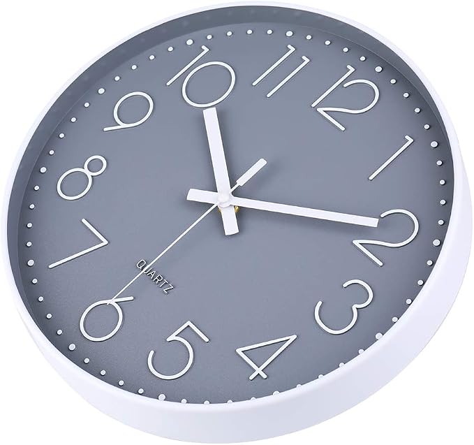 jomparis 16 Inch Gray Large Wall Clock Silent Modern Elegant Decor for Living Room Office Kitchen Dining Room