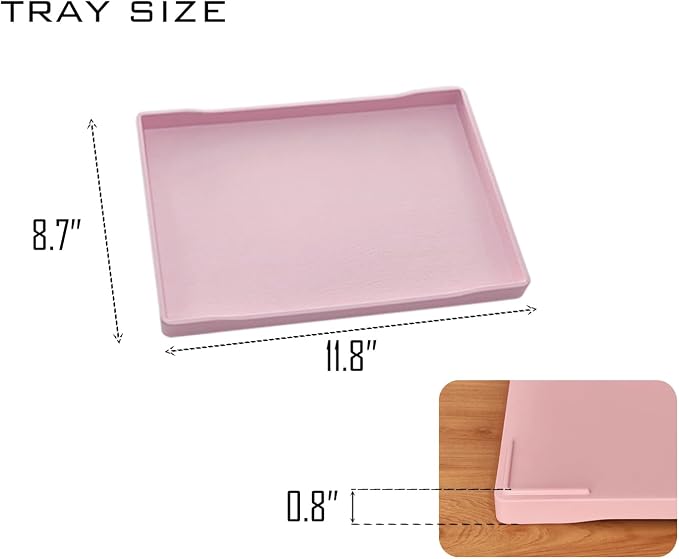 Pink Serving Tray (11.8 x 8.7 inch) for Serving Accessory, Spa, Coffee, Drinks, Wine, Tea, Bar, Party, Seasoning, Perfume and Display Use.