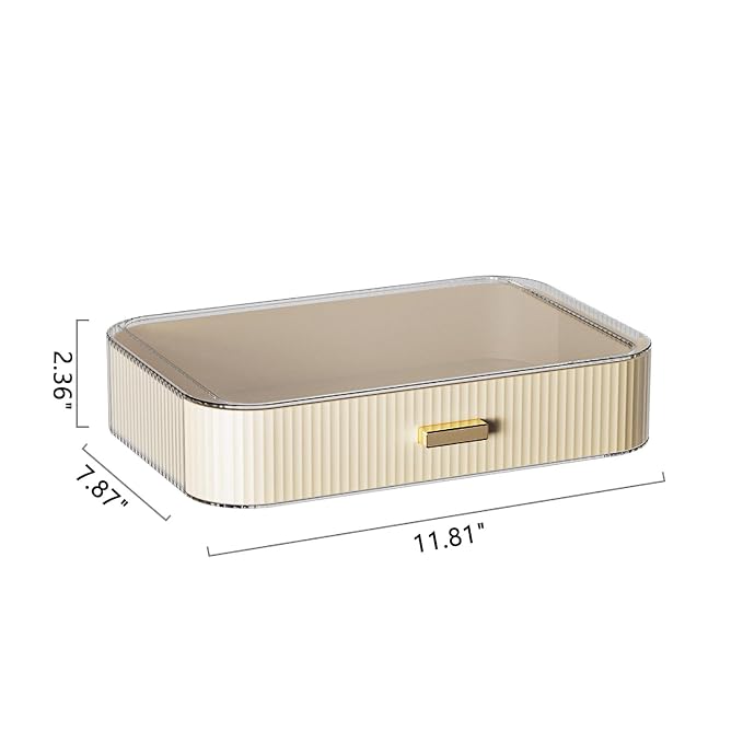 Stackable Makeup Organizer Drawers, Bathroom Vanity Organizers and Storage, Ideal for Desk and Dresser Countertops, Great for Cosmetics, Skincare, Lipsticks, Nail Care, Cream