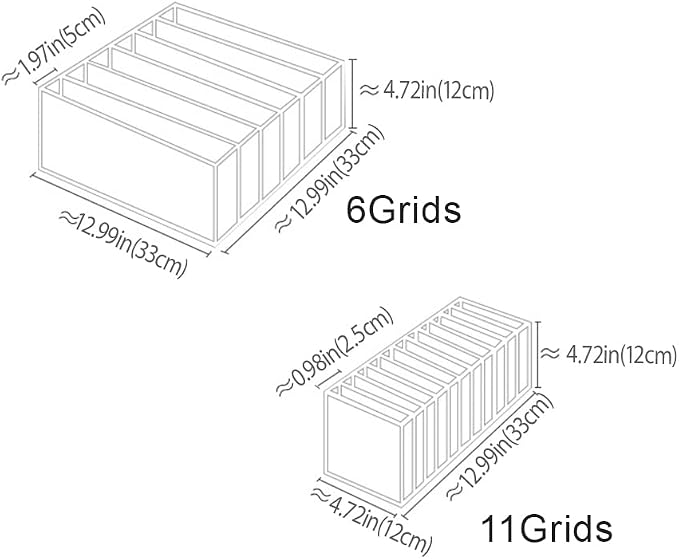 Pack of 3 Wardrobe Clothes Organizer, Foldable Sock Bra Organizer Drawer Divider, Washable Closet Cabinet Storage Boxes for Bra Socks
