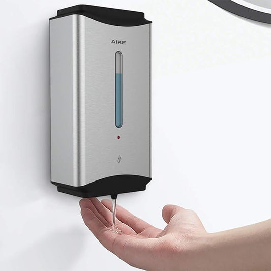 AIKE Automatic Soap Dispenser Commercial Wall Mounted Liquid Dispenser Brushed Stainless Steel Finish 1100ml Large Capacity