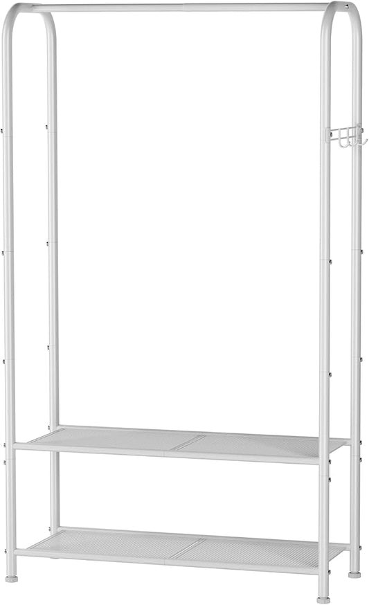 Golpart Clothes Garment Coat Rack Drying Clothing Racks Metal Freestanding for Hanging Clothes Portable Closet for Laundry Bedroom White