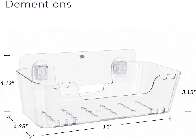 Bathtub Toy Storage – Clear Bath Toy Holder with Drainage Holes, Wall-Mounted No-Drill Organizer for Kids’ Tub Toys