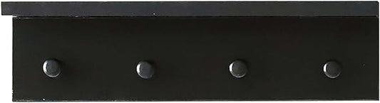 Entrance Coat Rack ,Coat Hooks, Wall-Mounted Wooden Hook Rack, Wall-Mounted Shelves are Very Suitable (Black Color Finish—A-1)