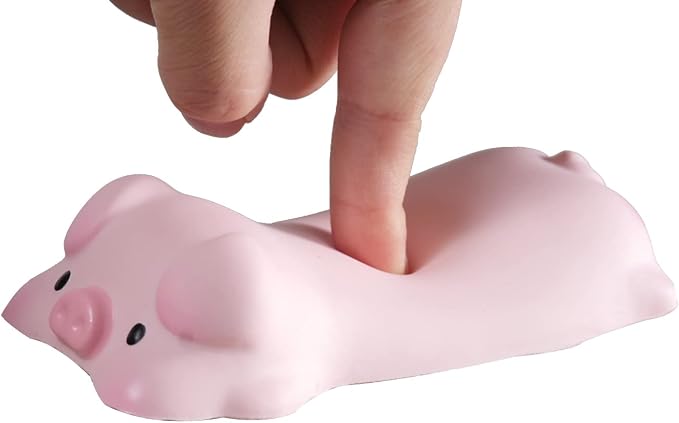 Cityhermit Cute Wrist Rest Support for Mouse Computer Arm Rest for Desk Ergonomic Kawaii Office Supplies Slow Rising PU Mouse Pad (Pink Pig-2pcs)