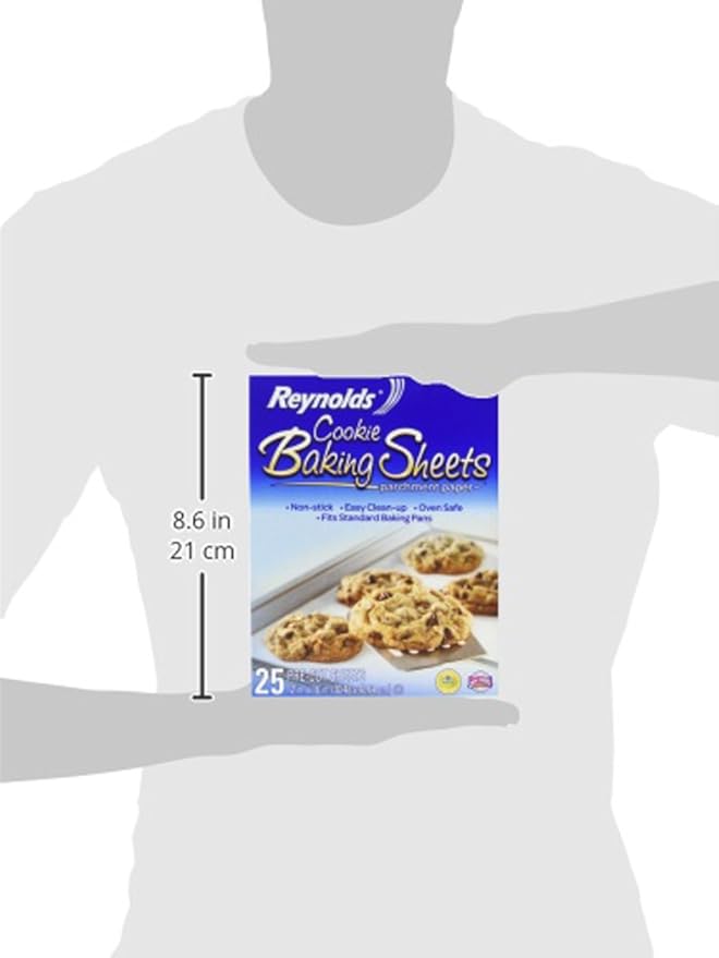 Reynolds Kitchens Cookie Baking Sheets, Pre-Cut Parchment Paper, 25 Count (Pack of 24)