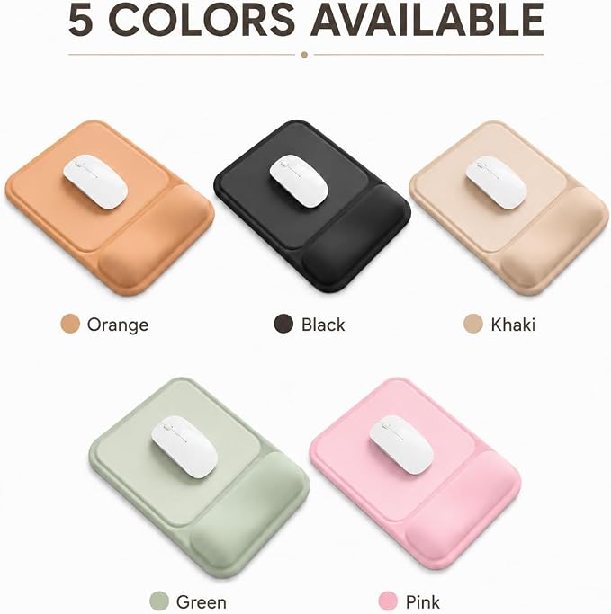 eulps Ergonomic Mouse Pad with Wrist Rest, Gel Mousepad with Soft Wrist Support, Non-Slip PU Base, Smooth Surface Mouse Pad for Wrist Pain Relief, Computer Laptop Office Home & Gaming (Nude Apricot)
