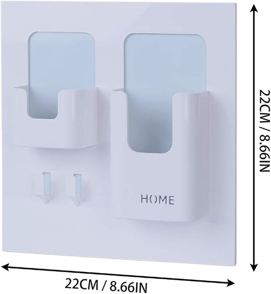 Bedside Shelf - Stick On Wall Mounted Bed Room,Dorm,Office Adhesive Floating Accessoies Caddy Organizer/Holder for Phone,Glasses,Remote Control,Keys,Pens - Plastic Material- White