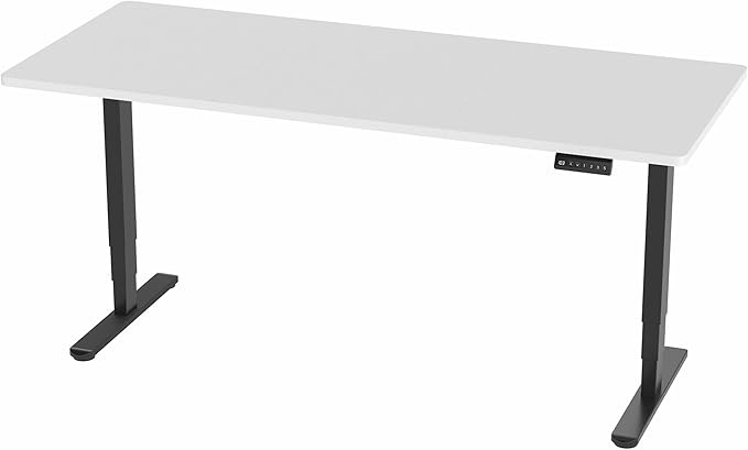 VIVO Electric 71 x 30 in Dual Motor Sit Stand Desk, Memory Height Adjustment, 2B Series, White Top Black Frame, DESK-KIT-2B7W