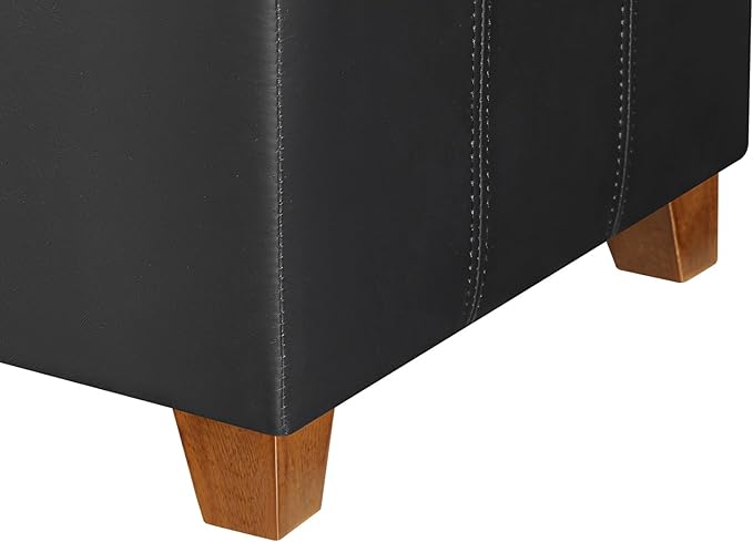 Homebeez 48" Faux Leather Storage Ottoman,End of Bed Bench,Upholstered Ottoman Bench with Storage for Living Room,Bedroom,Entryway