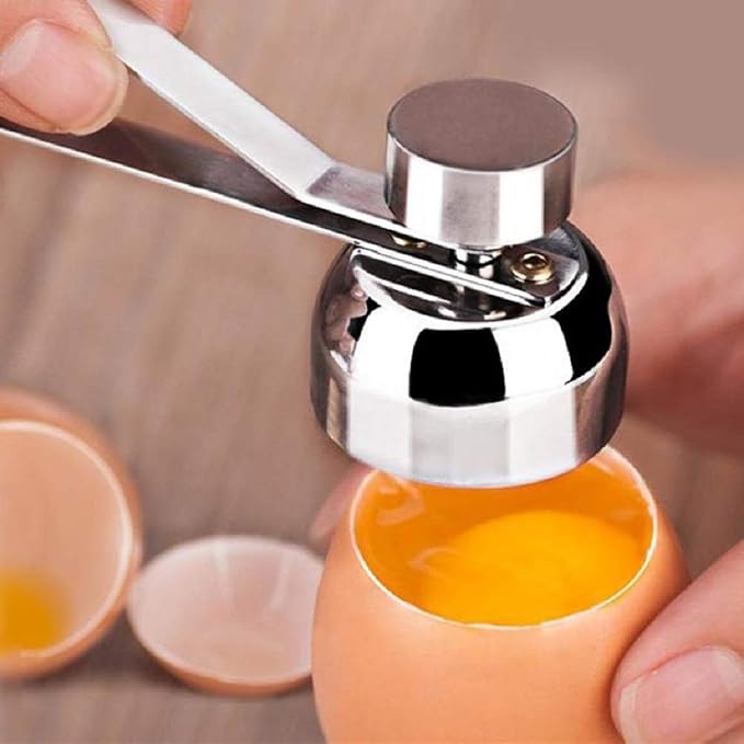 Mayata 2PCS Metal Stainless Steel Egg Scissors Egg Topper Cutter Triangle Shape Shell Opener Boiled Raw Egg Open Creative Kitchen Accessories Tools