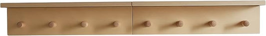 Entrance Coat Rack ,Coat Hooks, Wall-Mounted Wooden Hook Rack, Wall-Mounted Shelves are Very Suitable (Birch Color Finish—A-2)