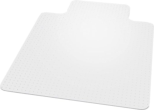 Staples Office Chair Mat, Clear Floor Mats with Lip, Medium-Pile Carpets, Extended Under-Desk Coverage, 45" x 53'' Inch, Smooth Glide