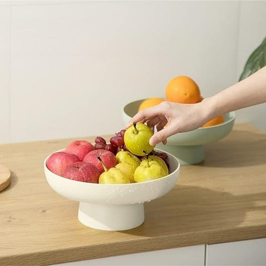 onefitow Fruit bowl Fruit Basket for Kitchen Countertop Storage Baskets Stand Organization, Decor Centerpiece for Kitchen Counter or Dining Room Tables, White