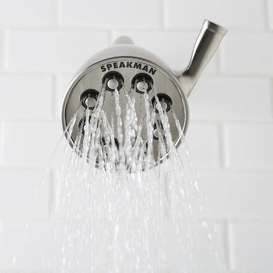 Speakman S-2251-BN Signature Icon Anystream High Pressure Adjustable Solid Brass Shower Head, Brushed Nickel