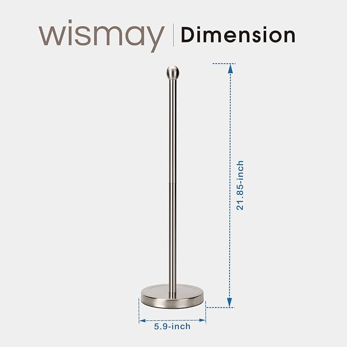 Standing Toilet Paper Holder, 5-Rolls Toilet Paper Stand with Storage, Stainless Steel Bathroom Tissue Holder, Free Standing Floor Tissue Dispenser - Brushed Nickel