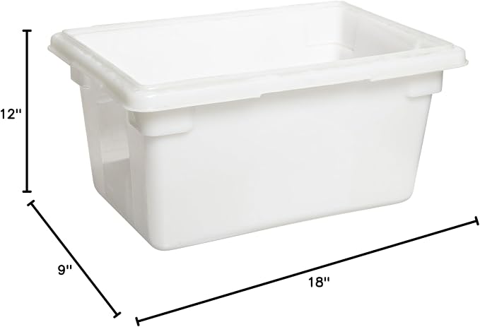 Rubbermaid Commercial Products Food Tote/Box 5-Gallon White Freezer/Dishwasher Safe Food Storage/Organization for Fruits/Vegetables/Grains in Bar/Restaurant/Hotel/Home