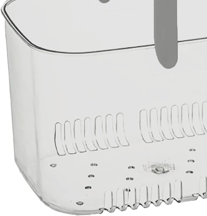 Portable Shower Caddy, Plastic Storage Basket with Handle Box Organizer Bin Drainage Toiletry Tote Bag for Bathroom, Kitchen, College, Gym, Camp (Grey)
