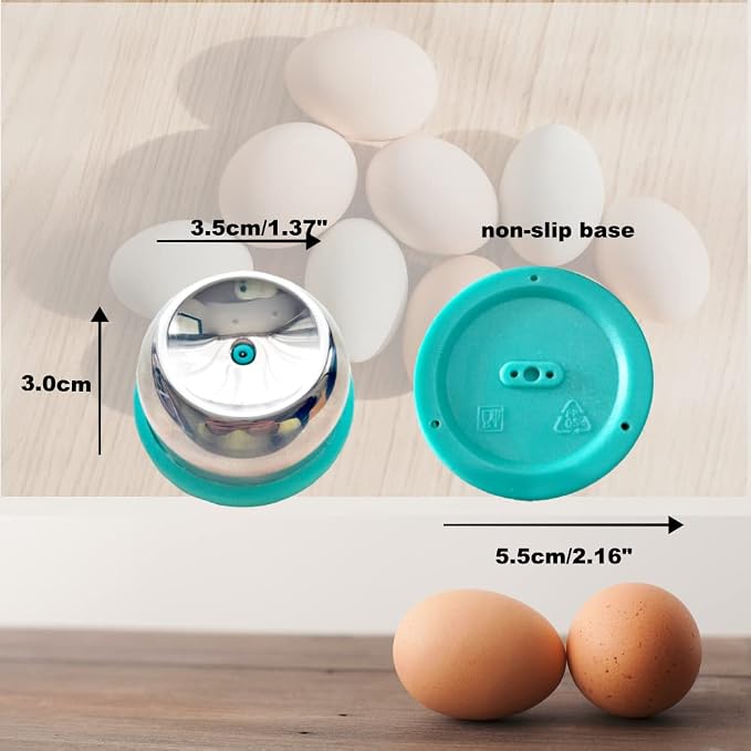 Jawbush Stainless Steel Egg Piercer for Hard Boiled Eggs - Heavy Duty Egg Hole Puncher with Safety Retractable Pin & Non-Slip Base, Prevent Cracking & Easy Peel Tool for Meal Prep, Keto & Bento, Blue