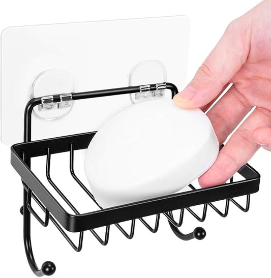 ODesign Soap Dish Sponge Holder with Hook for Bathroom Shower Kitchen Wall Mounted Rustproof Stainless Steel