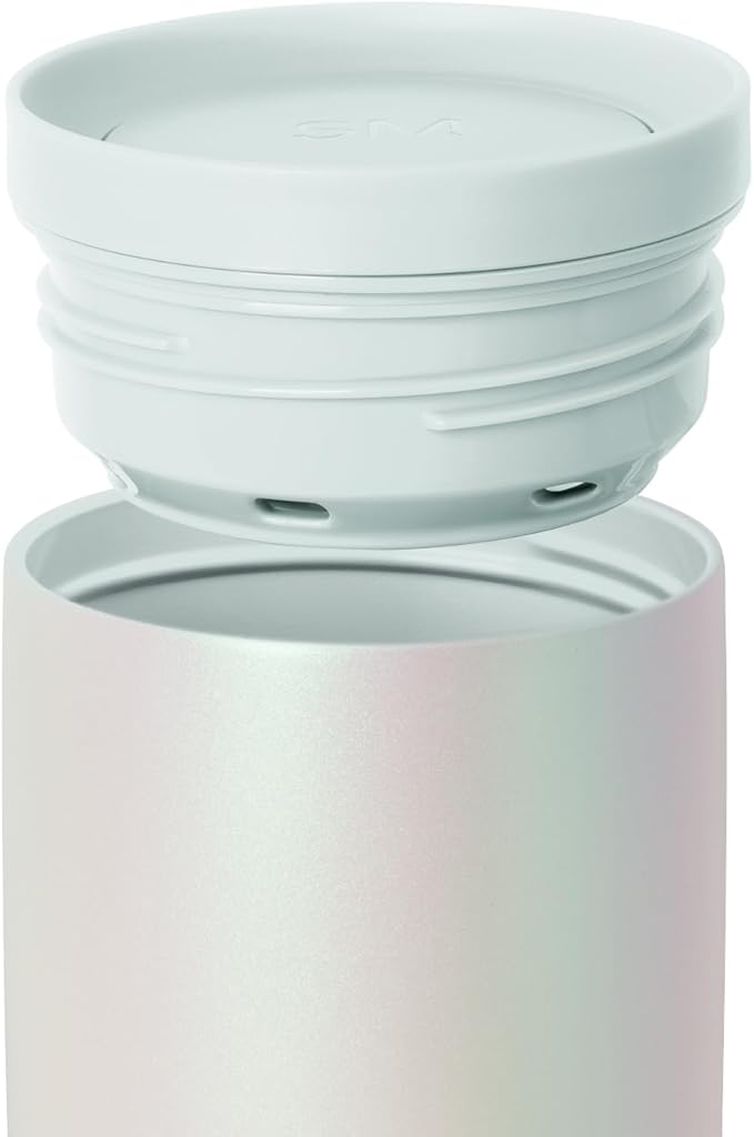 Simple Modern Travel Coffee Mug Tumbler with 360° Lid | Ceramic-Lined Insulated Stainless Steel Cold Brew Iced Coffee Cup | Gifts for Women Her Him | Voyager Signature | 16oz | Spring Air Pearl