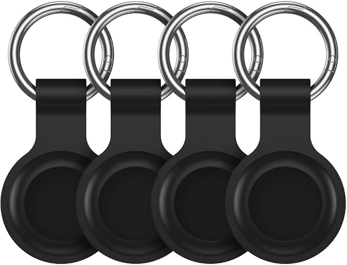 Compatible with AirTag Holder Case Keychain 4 Pack, for AirTag 1st & 2nd Generation Key Chain Ring Case Cover for Air Tag Holder GPS Tracker Item Air Tags Finders Air Tagholder for Kids,Bags,Luggages