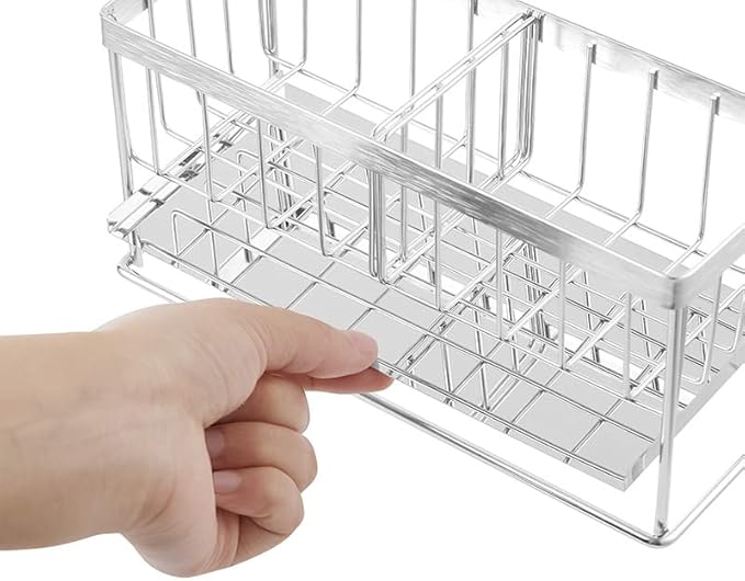 Mukkuri Sink Caddy - Kitchen Sink Organizer - Quick Draining, 304 Stainless Steel Tray