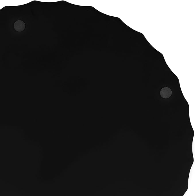 Kate and Laurel Lissi Decorative Round Tray with Wavy Design, 16 Inch Diameter, Black, Modern Scalloped Circle Serving for Coffee Table Ottoman, Dining Table, or Entryway Catch-All