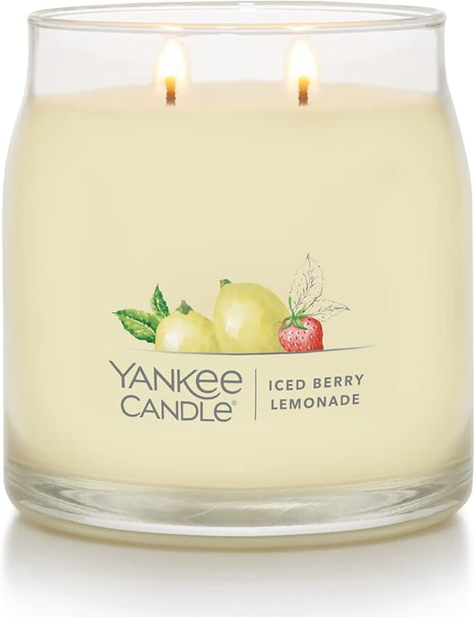 Yankee CandleIced Berry Lemonade Scented Signature 13oz Medium Jar 2-Wick Candle Over 35 Hours of Burn Time