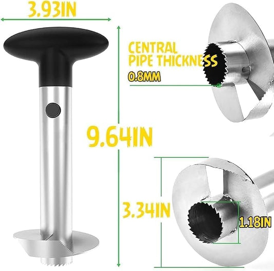 Showvigor Pineapple Corer and Slicer Tool, Stainless Steel Pineapple Core Remover Tool for Home Kitchen with Sharp Blade for Diced Fruit Rings Christmas Gift