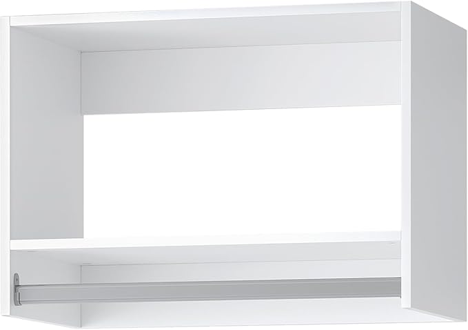 ROOMTEC 34.5" Tall Hanging Closet Unit, Modular Closet System with Hanging Rod, Wardrobe Organizer for Bedroom or Walk-in Closet, Wall Mounted, Customizable Clothes Storage Unit, White