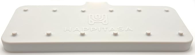 Happitasa Silicone Soap Dish Tray and Sponge Holder with Drain Chute and Feet | 3-Way Sloped Design | Bathroom and Kitchen Sink Organizer Caddy (Light Grey, 10"x4")