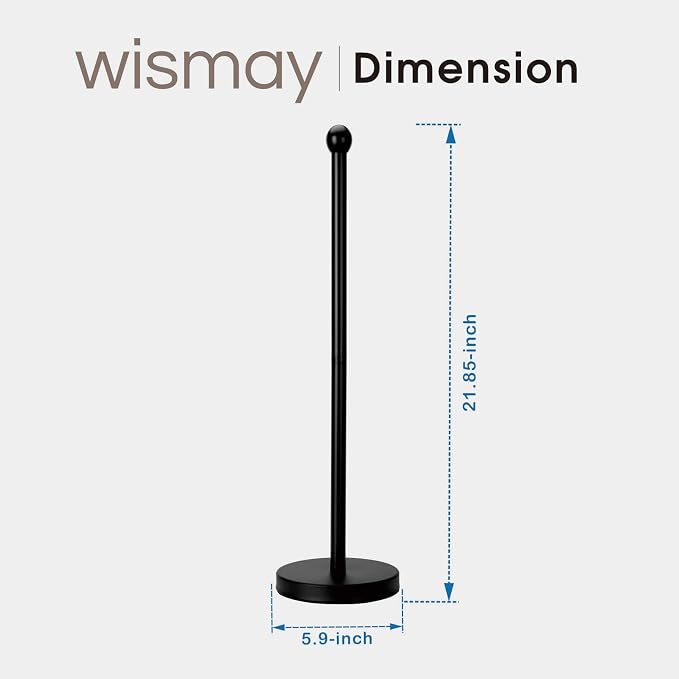 Toilet Paper Holder Stand for Max 5 Paper Rolls, Freestanding TP Holder, Paper Roll Storage for Bathroom, Stainless Steel - Black