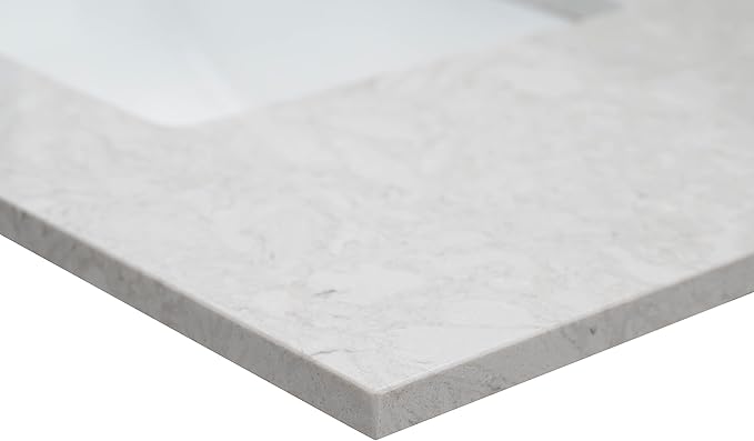 MSI Drifting Fog Vanity Top with Under Mount Rectangle Ceramic Sinks, Engineered Marble Stone, 4" CC Faucet Holes, 37"X22"