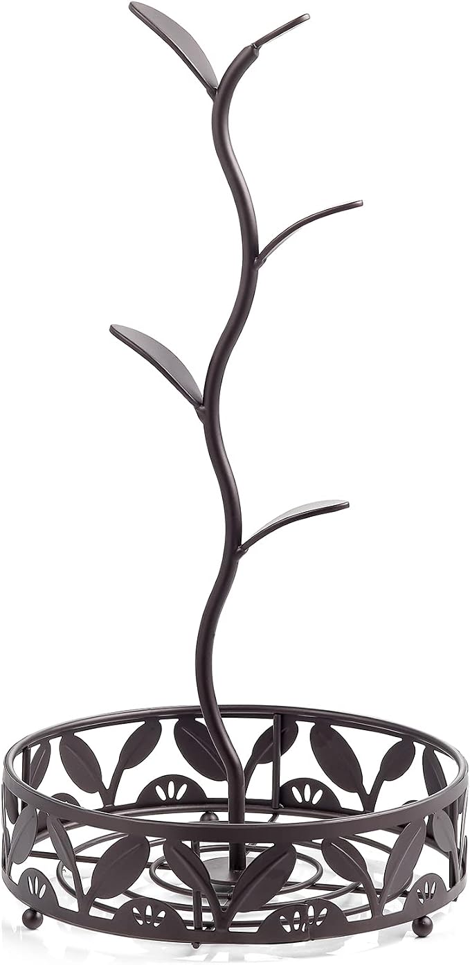 Mug Holder Stand, Countertop Mug Tree, Coffee Pod Holder with Mug Rack, Coffee Counter Bar Accessory & Kitchen Organizer