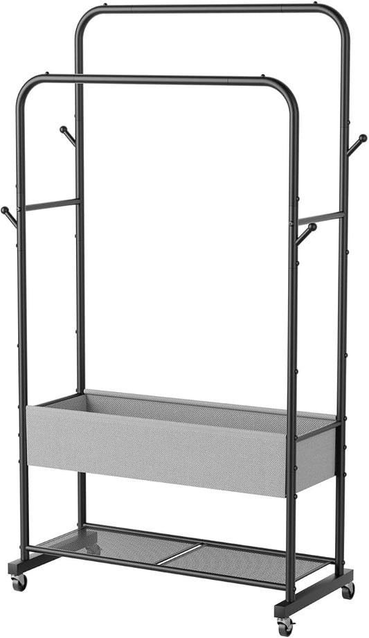 Golpart Clothes Garment Coat Rack Drying Clothing Racks Metal Freestanding for Hanging Clothes Portable Closet for Laundry Bedroom Black
