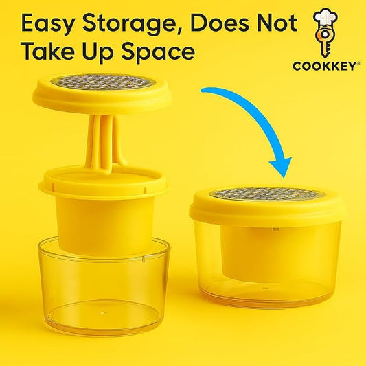 Corn Stripper & Peeler Tool with Built-In Bowl – Safe Non-Slip Handle, Fast Corn Kernel Cutter & Cob Remover, Multi-Purpose Grater for Corn, Ginger & Vegetables (Yellow) - COOKKEY