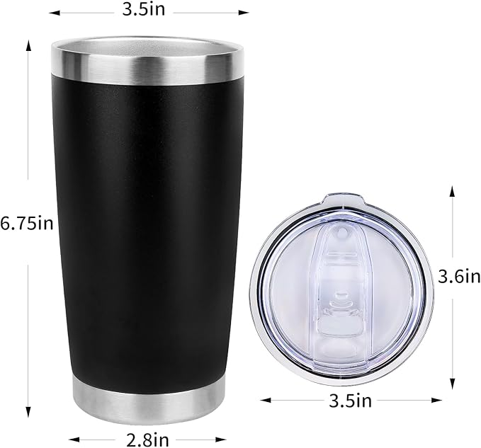 20oz Stainless Steel Tumbler Bulk with Lid, Travel Mug - Double Wall Vacuum Powder Coated Cup - Mix, 12 Pack