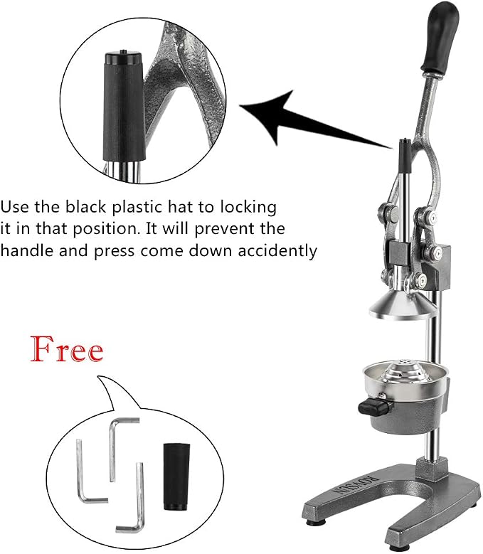 ROVSUN Commercial Grade Citrus Juicer Hand Press Manual Fruit Juicer Juice Squeezer Citrus Orange Lemon Pomegranate (Grey)