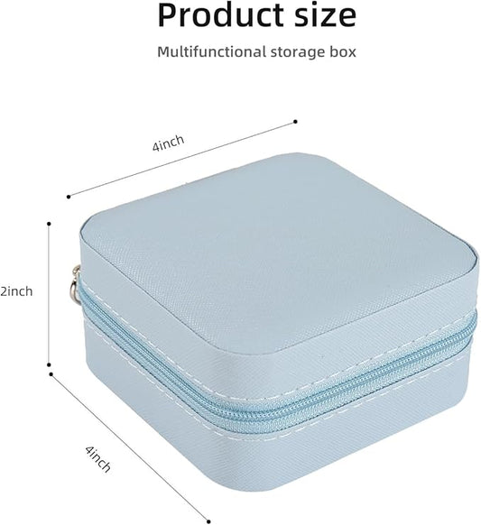 KElofoN Travel jewelry case Travel jewelry box Travel Jewelry Organizer Small Jewelry Organizer Box Gift for Girls Women with Mirror(Sky blue)