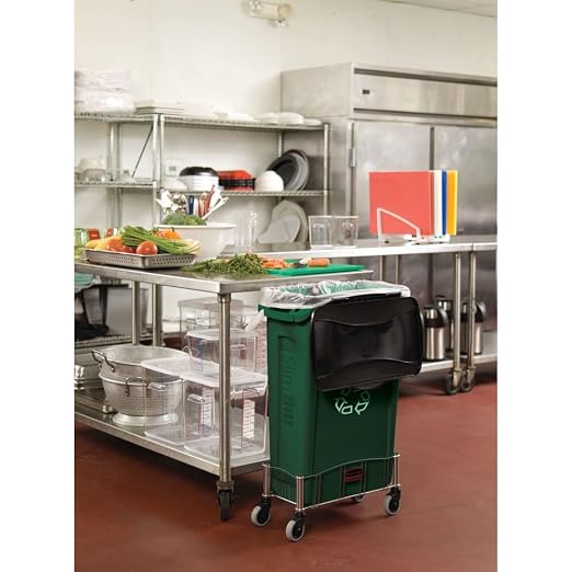 Rubbermaid Commercial Products Slim Jim Plastic Rectangular Trash/Garbage Can/Bin with Venting Channels 23 GAL Yellow for Kitchens/Classrooms/Offices/Back of House
